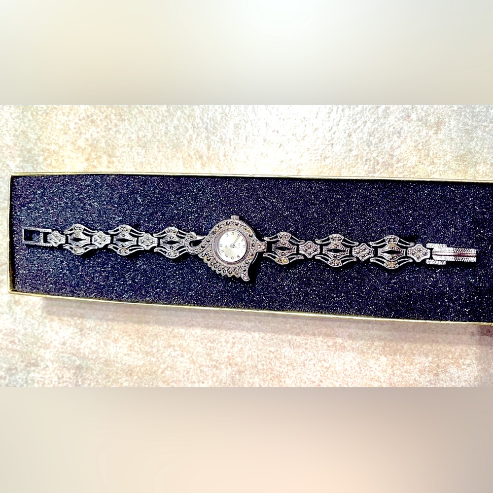 Swan shaped Marcasite watch pre owned.